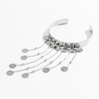 Thumbnail for Trendy Relief Coin Tassel Saturn Chain Open Arm Cuff - ArtGalleryZen