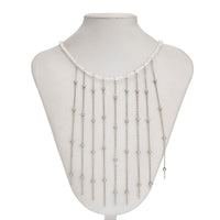 Thumbnail for Trendy Saturn Chain Tassel Crystal Beaded Necklace - ArtGalleryZen