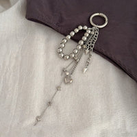 Thumbnail for Trendy Silver Tone Heart Star Pendant Ball Chain Keychain - ArtGalleryZen