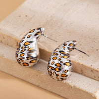 Thumbnail for Trendy Silver Tone Leopard Waterdrop Stud Earrings - ArtGalleryZen