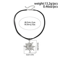 Thumbnail for Trendy Sun Pendant Wax Cord String Necklace - ArtGalleryZen