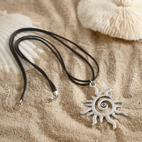 Thumbnail for Trendy Sun Pendant Wax Cord String Necklace - ArtGalleryZen