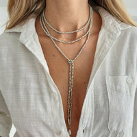 Thumbnail for Trendy Waterdrop Pendant Beaded Long Chain Necklace - ArtGalleryZen
