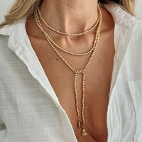Thumbnail for Trendy Waterdrop Pendant Beaded Long Chain Necklace - ArtGalleryZen
