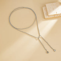 Thumbnail for Trendy Waterdrop Pendant Beaded Long Chain Necklace - ArtGalleryZen