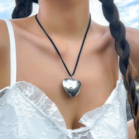 Thumbnail for Velvet Cord String Heart Pendant Necklace - ArtGalleryZen