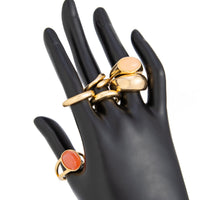 Thumbnail for Vintage 6pcs Crystal Inlaid Glossy Open Ring Set - ArtGalleryZen