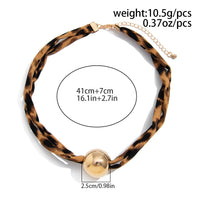 Thumbnail for Vintage Ball Charm Leopard Choker Necklace - ArtGalleryZen
