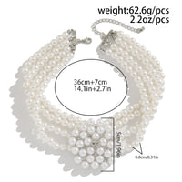 Thumbnail for Vintage Chunky Layered Pearl Beaded Necklace Bracelet - ArtGalleryZen