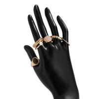 Thumbnail for Vintage Gold Plated Crystal Inlaid Twisted Ring Set - ArtGalleryZen