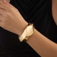 Thumbnail for Vintage Gold Silver Plated Irregular Polygon Bangle Bracelet - ArtGalleryZen