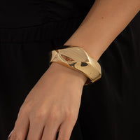 Thumbnail for Vintage Gold Silver Plated Irregular Polygon Bangle Bracelet - ArtGalleryZen