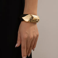 Thumbnail for Vintage Gold Silver Plated Irregular Polygon Bangle Bracelet - ArtGalleryZen