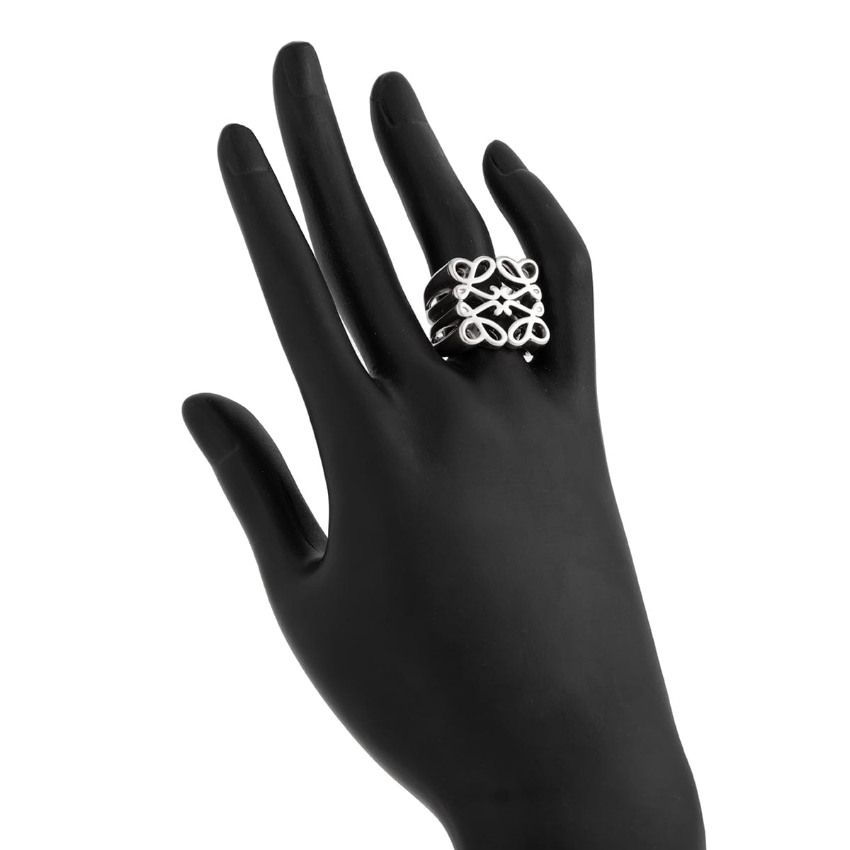 Vintage Hollow Pattern Square Open Ring - ArtGalleryZen