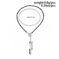Thumbnail for Vintage Toggle Clasp Crystal Tassel Y Necklace - ArtGalleryZen