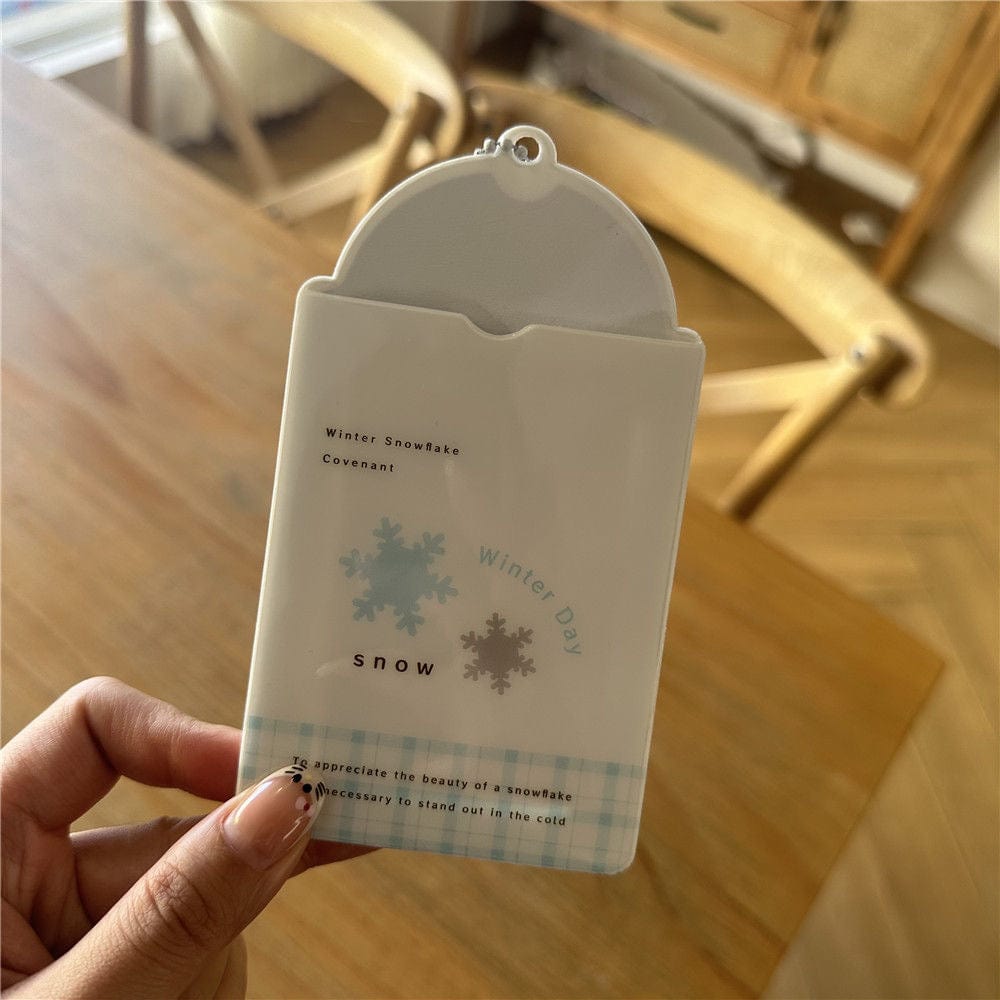 Winter Snowflake Kpop Keychain Photocard Holder - ArtGalleryZen