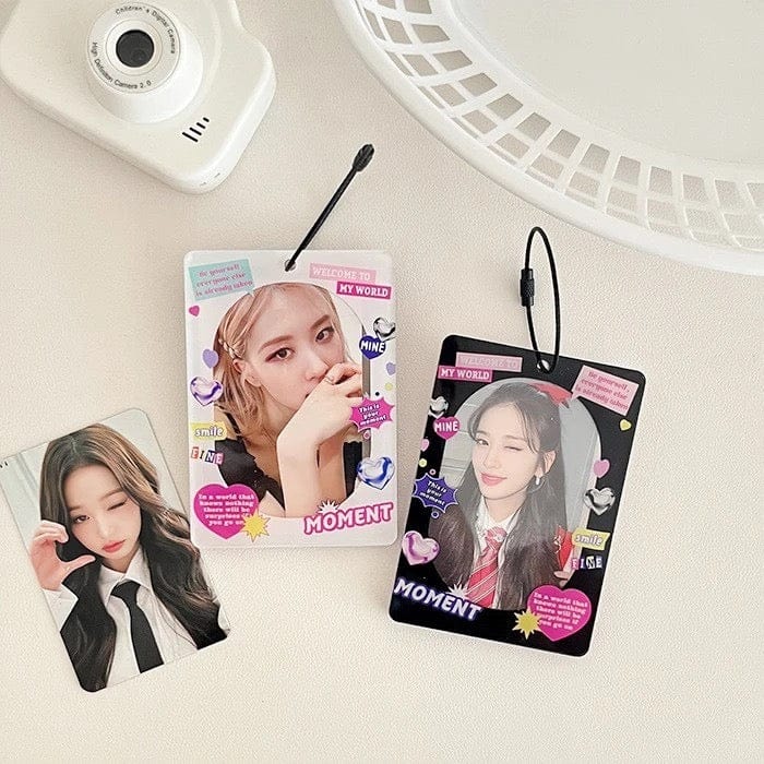 Y2K Lucky Club Double Window Kpop Keychain Acrylic Photocard Holder - ArtGalleryZen